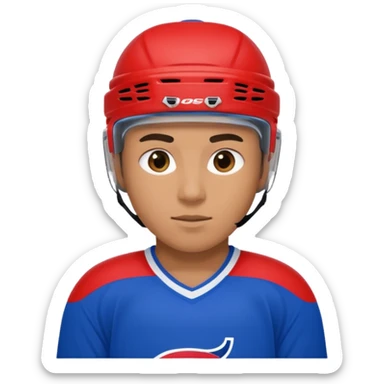 Hockey player in red and blue sticker