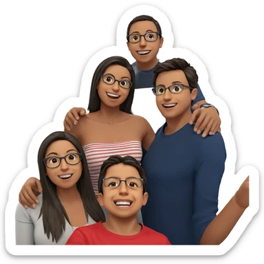 happy friends with glasses sticker