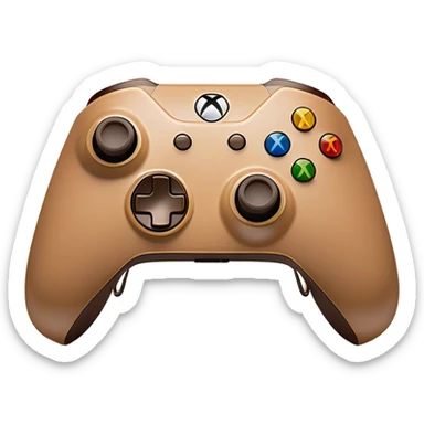 Clash of Clans aesthetic: Cinematic Playful Xbox Wireless Controller Portrait Emoji, rendered in a 3D vector-style similar to standard emojis with minimal shading and bold, simplified shapes. A compact, distinct form with signature details, softly glowing with a modern gaming energy charm. Simplified yet unmistakably iconic, highly detailed and consistent, glowing with a soft radiance and high shine. Stylized with a touch of next-gen innovation and a soft glowing outline, capturing the essence of a beloved gaming relic with a friendly, playful manner! sticker