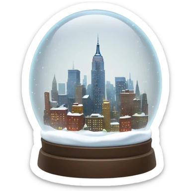 new york city snow globe, 4k, no background sticker