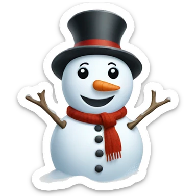 A snowman making a snowman  sticker