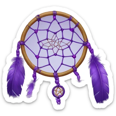 dream catcher with purple feathers sticker