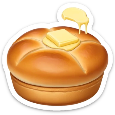 Kartoffelbrötchen with a small pat of butter sticker