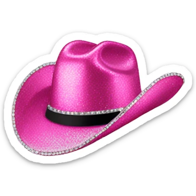 Pink sparkly cowboy hat sticker
