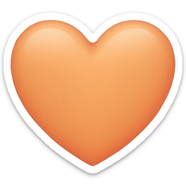 Pastel orange heart sticker