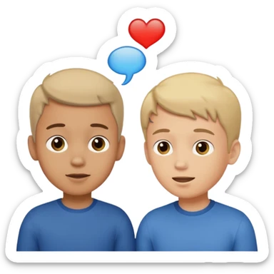 Two boys talking to each other. sticker