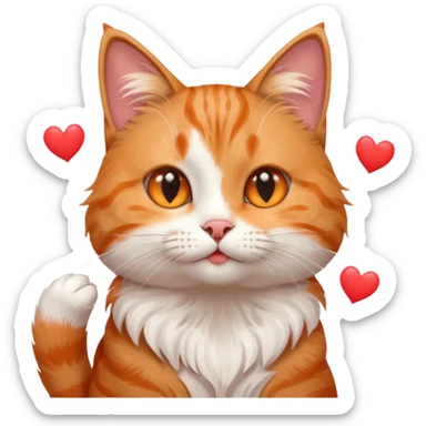 O pisica trimite pupici cu inimioare Sorinei sticker