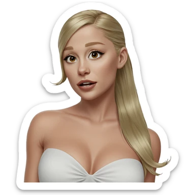 blonde girl in white dress sticker