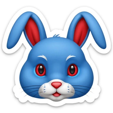 Un lapin extrêmement terrifiant bleu et noir  sticker