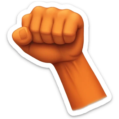 Orange Colour human wrist's punch sticker