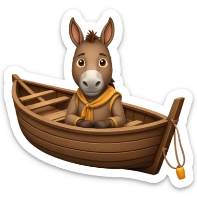 Donkey in boat sticker