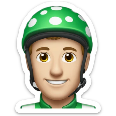 paul townend green polka dot jockey sticker
