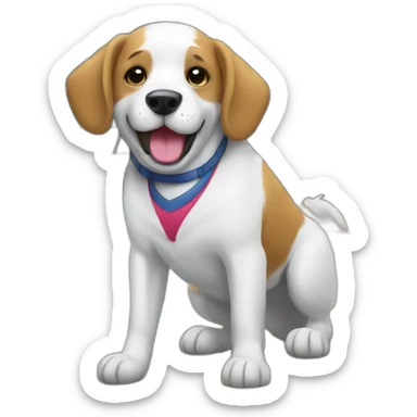 dog-playing-volleyball-setter sticker