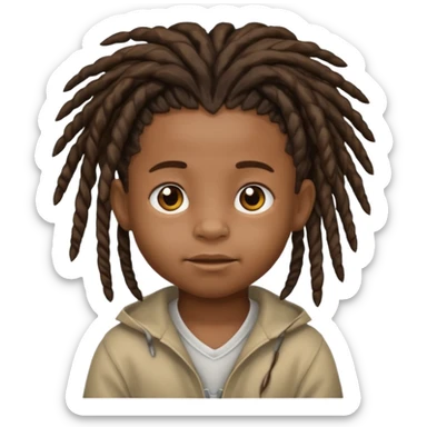 black baby boy with dreadlocks sticker