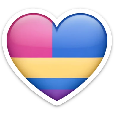 Heart half bisexual flag and half pansexual flag  sticker