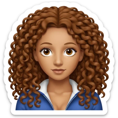 Mel B with brown long curly hair sticker