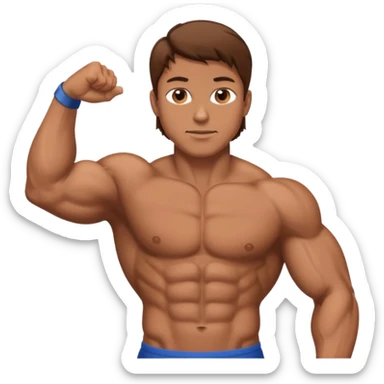 man with brown hair who is strong sticker