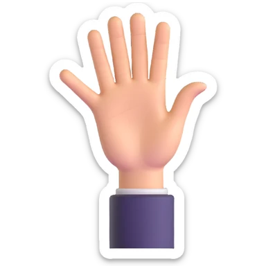 person with hand raised in a 'stop' gesture sticker