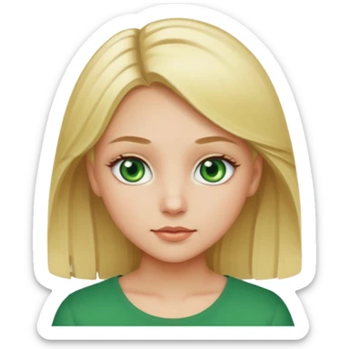 Girl blonde Green eyes sticker