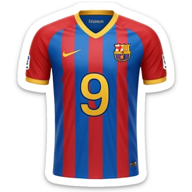 buat costum seperti diatas buat mirip hanya pakaian saja tidak pakai orang dan dari belakang barcelona nama punggung irvina dan nomor punggung 9 menghadap belakang sticker