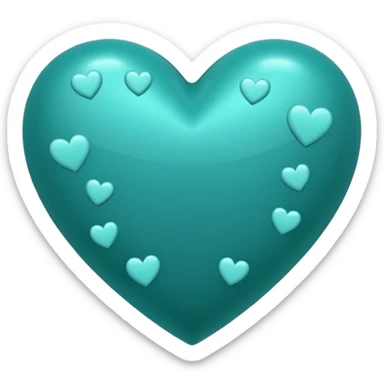 Teal heart with little hearts and Alana wording sticker