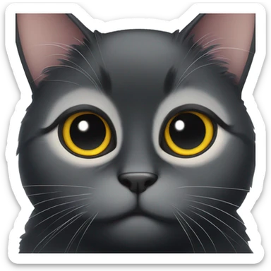 black cat dumb big eyes sticker