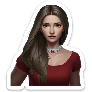 girl in red dress sticker