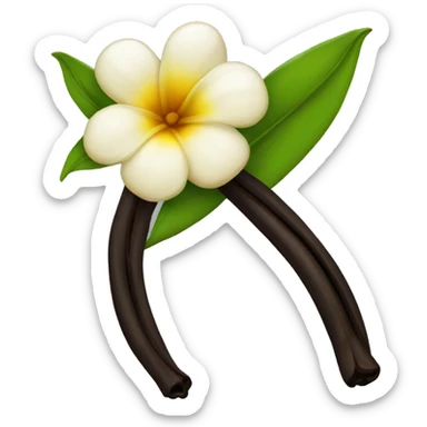  natural vanilla beans with flower sticker
