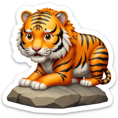 Tigre adulto feroz con la cara mas real no de caricatiraen la cima  sticker