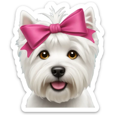 West Highland White Terrier with bow in her hair sticker