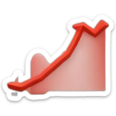 short red descending graph sticker