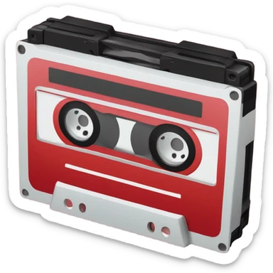 one red cassette tape sticker
