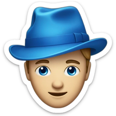 man face with blue eyes with hat sticker