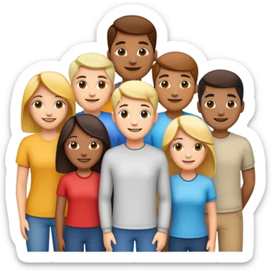 Group of diverse people standing together in unity sticker