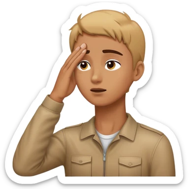 A person looking into the distance, with one hand raised to their forehead, shielding their eyes as they gaze far away sticker