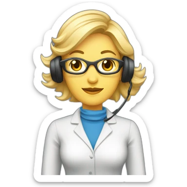 woman-scrum-master-wearing-headset-plat-behind-her sticker