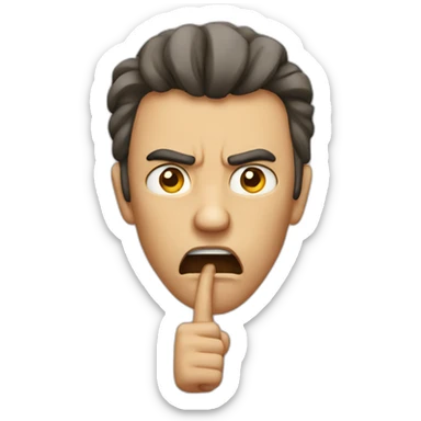 Angry guy telling you to be quiet sticker