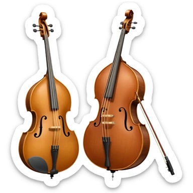 playing upright bass sticker