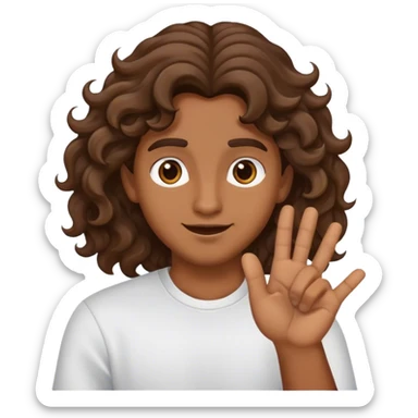 a wavy hair brown skin flipping off the camera sticker