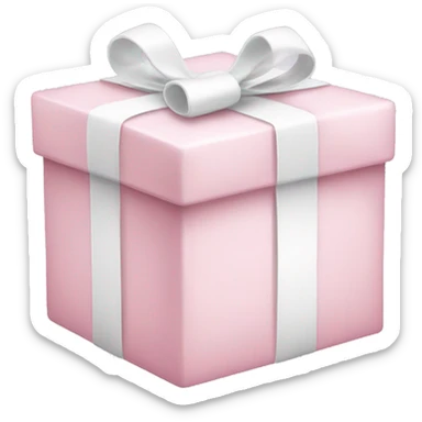 Light pink and white present sticker