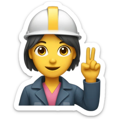 female engineer raising her hand sticker