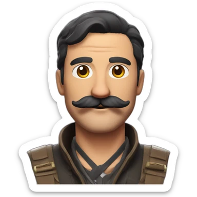turkish man with mustache as a fortnite skin sticker