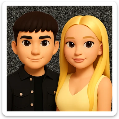 Slightly increase the volume of the upper body of the girl, slightly turn her to face forward, and make the skin color uniform. Maintain the cartoonish 3D style in the image. sticker