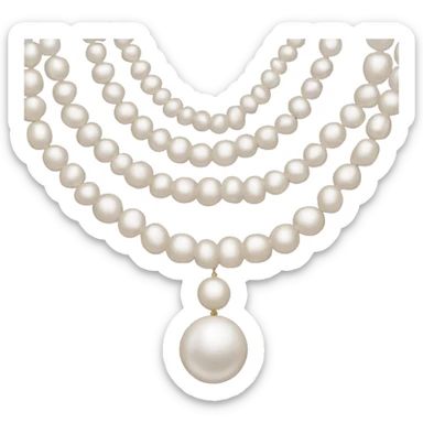 Three stack Pearl necklace  sticker