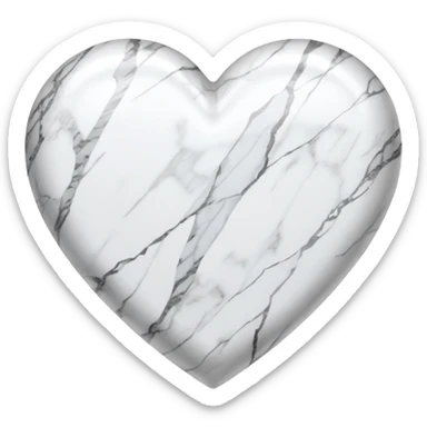 white heart with a marble texture sticker