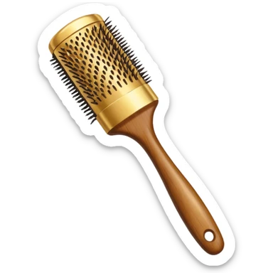 golden hair brush sticker