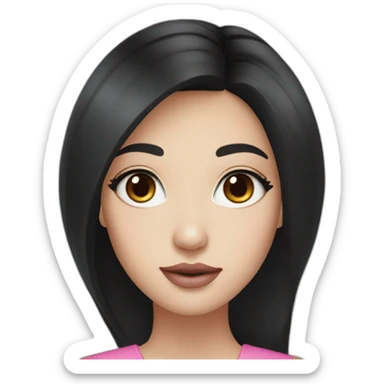 Beautiful woman,Black hair,long hair,White skin,oval face,big eyes,Blackeyes,Pink lips,Chinese sticker