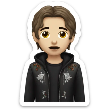 Mexican goth girl kissing brown haired white boy sticker