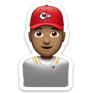 Kansas City chiefs fan with cap sticker