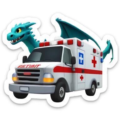 Night fury dragon driving an ambulance inside ambulance as an Emt sticker